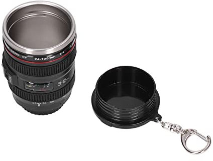 Glomora 100 ml Kamera Objektivstech Edelstahl, EF 24 bis 105 mm F 4.0l USM Objektiv Kaffeetasse Foto Kaffeetassen für Fotografie Liebhaber