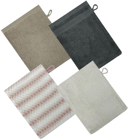 Gants De Bain De Douche - Gants De Bain Doux Avec Anneau | Lave-Vaisselle En Éponge De Douche Pack De 4 Pièces Doux Pour Les Soins De La Peau Pour Les Femmes Et Les Hommes Pour Les Mains Et