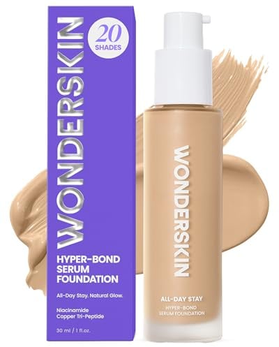Wonderskin Serum Foundation - Hyper Bond All-Day Stay Waterproof Makeup | Lightweight serum, warm foundation delivers waterproof, longwear coverage with a natural-looking finish.