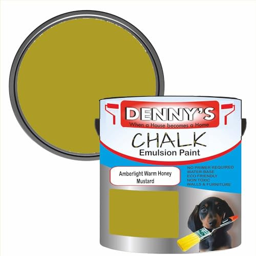Premium Interior Wall & Furniture Chalk Paint – Amberlight Warm Honey Mustard – Rich Matt Finish, Durable & Washable, Low Odour, Ideal for Living Rooms, Bedrooms & Hallways (250ML Tin)