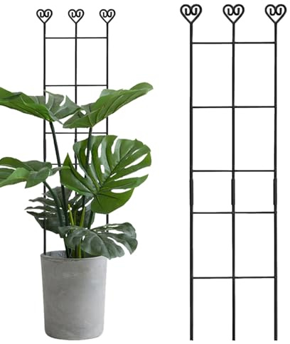Jlobnyiun Pflanzen Rankgitter Indoor - Dekorative Metallstäbe | 83x20cm Rankgitter für Kletterpflanzen,Für Efeutute Ranken Efeu Clematis Philodendron Hochzeit Party Garten Balkon Outdoor