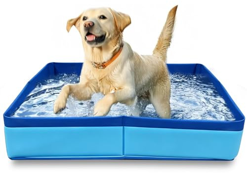 Piscina plegable para perros, gatos 50 × 50 cm, piscina para perros, piscina infantil para mascotas, piscina plegable de PVC para perros pequeños, piscina