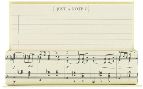 Graphique Flat Note Cards - Musical Stationery Cards with Matching Envelopes and Display Box - Blank Decorative Cards Make Perfect Gifts for Music Lovers - 50 Pack (NT1155MB)