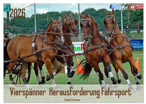 Vierspänner Herausforderung Fahrsport (Wandkalender 2026 DIN A2 quer), CALVENDO Monatskalender: Spektakuläre Galoppaden durch den Hindernisparcour (CALVENDO Sport)