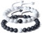 COAI Partnerarmbänder aus Howlith und Matt Onyx Freundschaftsarmbänder für Damen Herren