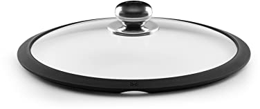 TAPADERA DE Cristal DE 36 CM ARO DE SILICONA POMO INOXIDABLE