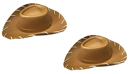Quickdraw 2 X Erwachsene Brauner Cowboy Hut Wild West Eva Toy Story Kostüm Verkleidung Zubehör