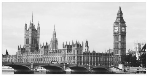 Artopweb TW22114 Anonymous - Houses Of Parlament & Big Ben In London Dekorative Paneele, Holzwerkstoff, Multifarbiert, 100x50 Cm