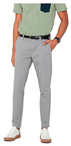 ONLY & SONS Herren Onsmark Pant Stripe Gw 3727 Noos Hose, Light Grey Melange, 28W 34L EU