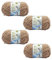 Lot de 4 rouleaux de 50 g/rouleau de fil de coton au lait uni pour crochet et crochet