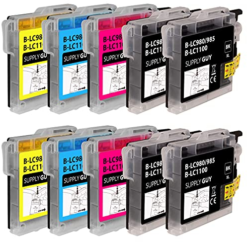 Supply Guy 10 Druckerpatronen kompatibel mit Brother LC-985 für DCP-J125 DCP-J140w DCP-J315w DCP-J515w MFC-J220 MFC-J265w MFC-J410 MFC-J410 Series MFC-J415w