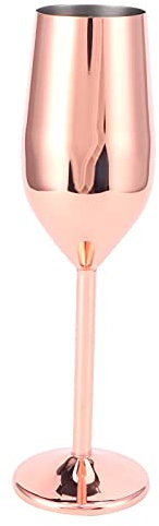 Jeffergarden 200ml Champagnerflöten, Becher Edelstahl Eleganter Einfacher Champagnerglas-Trinkbecher für Bar/Party/Bankett/Picknick(Rose Golden)