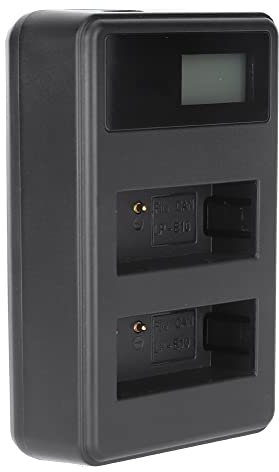 Goshyda Chargeur de Batterie pour Appareil Photo à Double Fente LP-E10 pour Canon EOS 1200D 1100D Rebel T3 T5 Kiss X50 X70