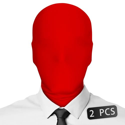 2 Pieces Full Face Mask 2nd Skin Masks Halloween Cosplay Spandex Black Hood for Unisex Cloth