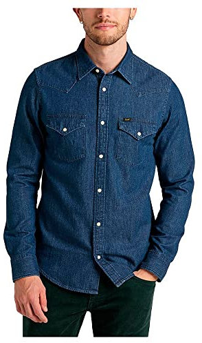 Lee Men's Regular Western Shirt, Mid Stone, M