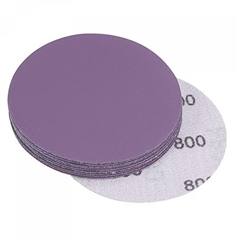sourcing map 10Pcs 3-Inch Purple Sanding Discs 800 Grits Hook and Loop Professional Aluminum Oxide Sand Paper Wet Dry Polish for Wood Metal Paint Finishing