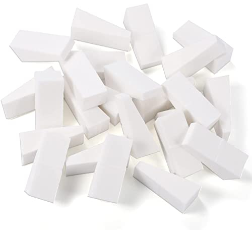 24 Pcs Éponges Maquillage, Éponges Sans Latex en Forme de Triangle pour Fond de Teint Crème Liquide (Blanc)