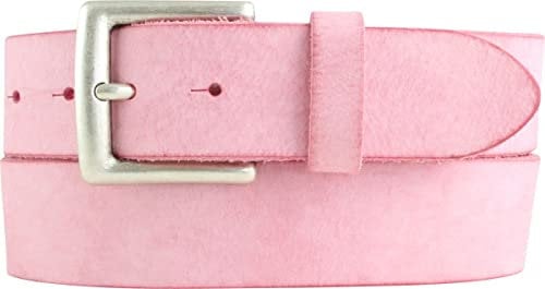 BELTINGER Premium Weicher Vollrindledergürtel, 40 mm breit, Used Look, Jeans & Hosen, Vintage Stil, Made in Italy, Casual und Office | Fuchsia 100cm