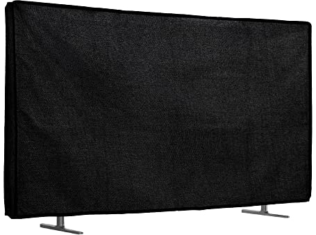 kwmobile Funda para Monitor 55 TV - Protector Antipolvo y antihuellas de Lino para Pantalla de TV - Negro