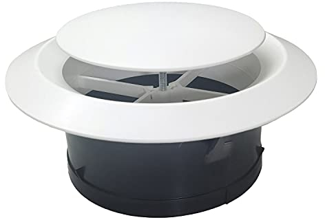 AZITICY Grille d'Aération Ventilation Ronde de Plafond pour Conduit 125mm Sortie d'air Murale Ajustable (5 Inch)