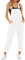 Vetinee Womens Denim Bib Dungaree Soft Denim With Scuffgard 70s Overalls for Women Disco Jumpsuit Retro Jeans Jean Jumpsuit for Women Brilliant White Size Large Fits UK Size 16 to UK Size 18