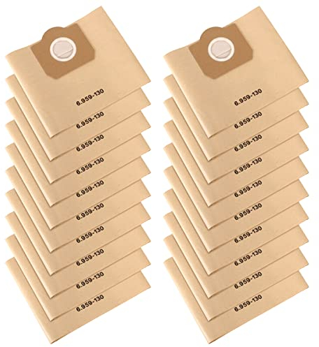 Tallgoo 20 Sacchetti Filtro di Carta 6.959-130.0, Sacchetti per aspirapolvere,Aspirapolvere Kärcher WD3/WD3 Premium Sacchetti A2201/2204/2504/2554/2251/2604 Aspirapolvere Accessorio Ricambio Paperbags