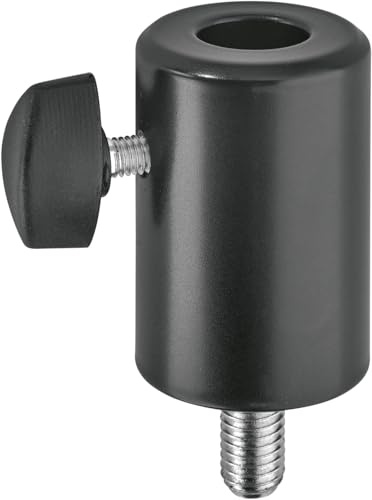 K&M 66370 Mini-TV-Zapfen-Adapter - Schwarz aus Aluminium - Adapter mit Außengewinde M10 - für 5/8 Zoll Spigot-Anschluss