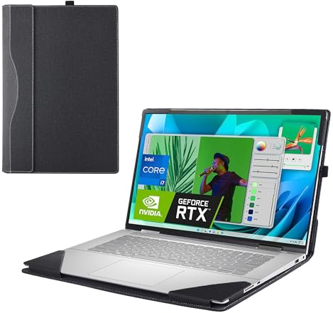RUNMEIJIA Schutzhülle für Dell Inspiron 16 Plus 7640 7630 7620 7610 Pro 5620 5630 5625 Hülle für Vostro 5630 5620 7620, abnehmbare 2-in-1-Notebook-Hülle, Schwarz