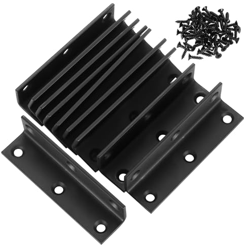 Connecteur à Angle Droit en L, Lot de 10. Supports d'Angle en Métal, 90 Degrés. Renforts d'Angle Perforés pour Bois, Support d'Angle à Charge Lourde pour la Fixation, Réparation de Meubles