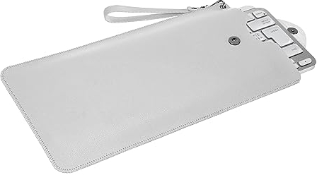 GEEKRIA Keyboard Case Replacement for Razer Joro Portable Wireless/Logitech MX Keys Mini, Vegan Leather Travel Protective Bag (Light Gray)