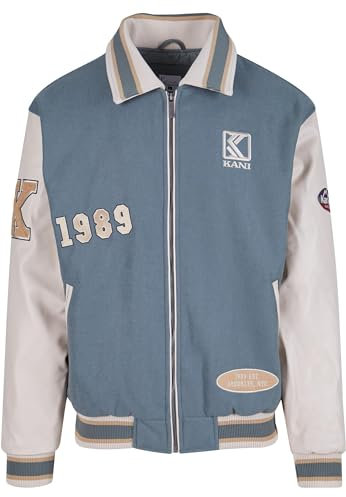 Karl Kani Herren KM233-022-1 KK Og Block College Jacket Dusty Green/Off White, S