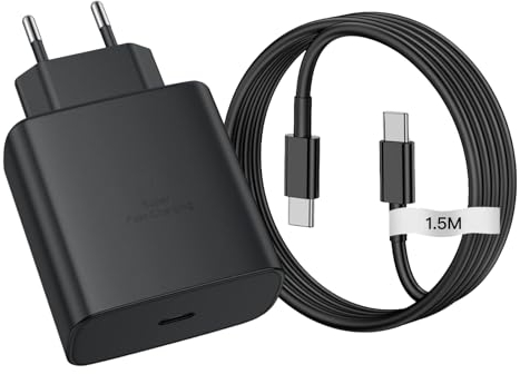 USB C Caricabatterie per samsung caricatore 45w Samsung Galaxy S25 Ultra, S24 S23 S23 S22 S21 S20 Ultra/Note/A7X/A5X/iphone15 con 2M Cavo,Presa Carica Alimentatore Samsung 45w Tipo C