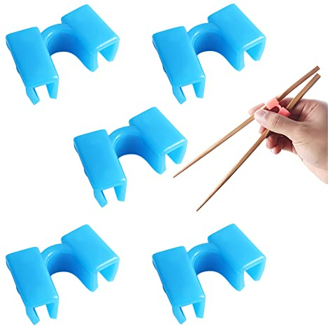 5 soportes reutilizables para palillos chinos, para entrenamiento, vajilla, cena, entrenamiento, palillos (azul)