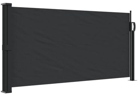 vidaXL Auvent Latéral Rétractable, Brise-Vue de Jardin, Écran de Protection, Écran de Balcon Terrasse Arrière-Cour Extérieur, Noir 100x300 cm