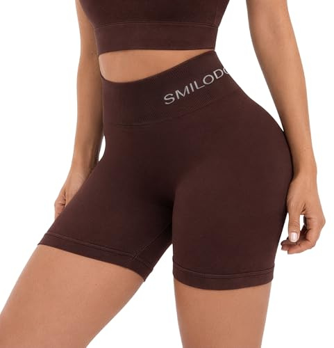 SMILODOX Shorts Damen Scrunch Azura - Seamless Radlerhose - High Waist Blickdichte Po Push Up Kurze Hose, Perfekte Länge für den Sommer