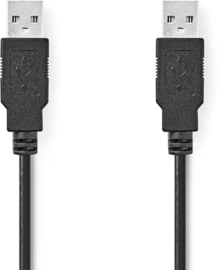 NEDIS USB-Kabel - USB 2.0 - USB-A Stecker - USB-A Stecker - 480 Mbps - Vernickelt - 5.00 m - Rund - PVC - Schwarz - Label