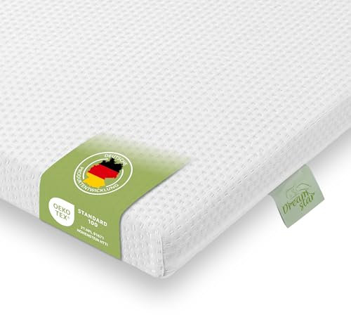 DREAMSTAR Easy Dream Topper | weicher Matratzentopper mit Kaltschaumkern | Matratzenauflage mit Härtegrad 2 (H2) 0-80 kg | Öko-Tex Zertifiziert | 5 cm hoch | 180 x 200 cm