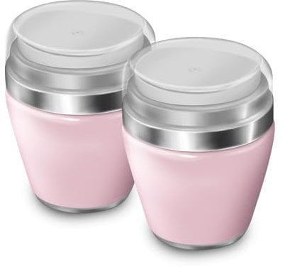 Rainaideng 2PCK Airless Pump Bottles for Creams Lotion Toiletry (1oz) - Travel Vacuum Cream Bottle Set, Pink