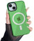FABSPARK Magnetic for iPhone 15 Pro Max Phone Case,Compatible with MagSafe,Neon Clear Fluorescent Drop Protection Case for iPhone 15 Pro Max 6.7 Inch,Green