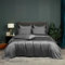 DXHOME Bettwäsche Sommer 200x200cm Grau Dunkelgrau Uni Glatt Bambus Bettwäsche-Set Kühlende Weiche Kuschelig und Atmungsaktiv Deckenbezug Luxus Bettbezug mit Reißverschluss und 2 Kissenbezüge 80x80cm