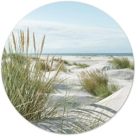 younikat Mauspad mit Dünen Motiv I Ø 22 cm rund I Mousepad in Standard-Größe I rutschfest I Strand I dv1468