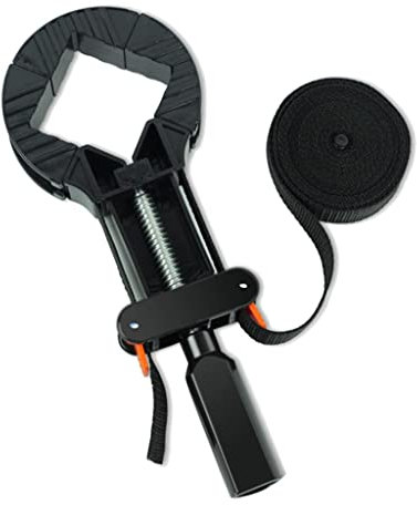 Woodwork Ratchet Corner Vise Tool 4m/6m Band Strap Clamp - Nylon Frame Clamp for Picture & Woodworking, Adjustable Angle for Round & Square Frames - Handle, 4m