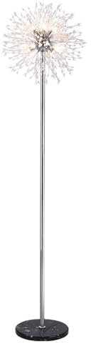 Standard lamps living room Modern Floor Lamp Fireworks Crystal Floor Lamps for Living Room 8-Lights Crystals s with Foot Switch Glass Metal Design Lamp for Bedroom Beside Silver