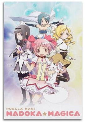 Generisch Puella Magi Madoka Magica Poster, Vintage, Anime, Leinwand, 30 x 45 cm, ungerahmt, Schlafzimmer, Badezimmer, Wohnzimmer