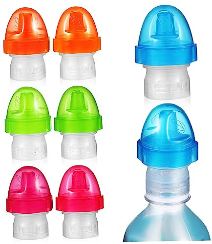 MOLUCKFU 8stücke Teiliges Silikon Wasserflaschendeckel Für Kleinkinder Auslaufsichere Babyflaschen Adapter Bunte Trinkaufsätze Für Saft Soda Wasserflaschen Langlebig Und Leicht Tragbar