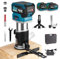 Yofidra Cordless Palm Router, 800W Brushless Router Trimmer Wood Cutter, 30,000 RPM Electric Trim Router with 6 Speeds, 2 x 3.0Ah Batteries, 6.35mm/8mm Diameter Wood Router