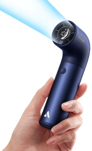 Aecooly Ventola portatile portatile, potente ventola turbo Air Tube, 19000 giri/min ad alta velocità Aero Pro, tempo di raffreddamento massimo 15 ore, custodia in alluminio a 6 velocità, design mini