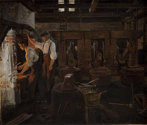 ARTXLXXBN Famoso Arte Murale Su Tela Poster Con Stampa l'interno del vecchio mulino a martelli a Hellebæk in Hansen per la Decorazione Domestica dell'ufficio 60x90cm