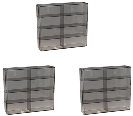 Rfeeuubft 3X 1:64 für Hot-Wheel-Display-Box, Automodell, Spielzeugschrank, Regal für Hotwheel-Autos, Druckguss-Aufbewahrung, Staubdichte Display-Box A