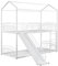 Generisch Kinderbett 90x200cm Etagenbett mit Treppe,Rutsche,Hausbett,Jugendbett,Weiß,mit Fallschutz und Gitter,Metallrahmen,In 2 Einzelbetten zerlegbar